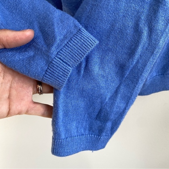 TALBOTS Blue Cashmere Blend Cardigan Sweater S - Picture 4 of 9